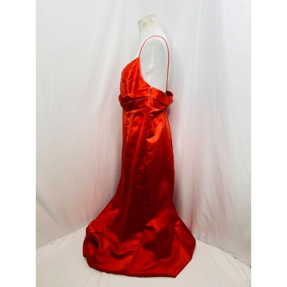 David’s Bridal Women’s Bridesmaids Dress Redish-Orange Full Length Size 16 - Picture 6 of 10